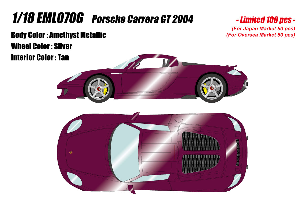 Make Up Co., Ltd / Eidolon 2004 Porsche Carrera GT Amethyst Purple Metallic WITH DISPLAY 1:18