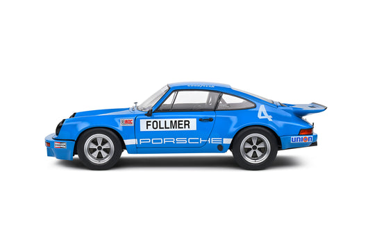 Solido 1974 Porsche 911 IROC Riverside No 4 Follmer IROC Blue 1:18