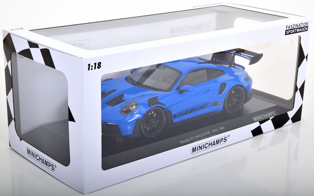 Minichamps 2023 Porsche 911 992 GT3 RS Shark Blue w/ Black Wheels 1:18 LIMITED, SEALED
