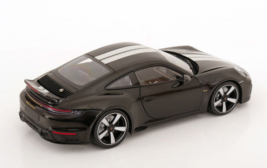 Minichamps 2022 Porsche 911 992 Sport Classic Black w/ White Stripes 1:18
