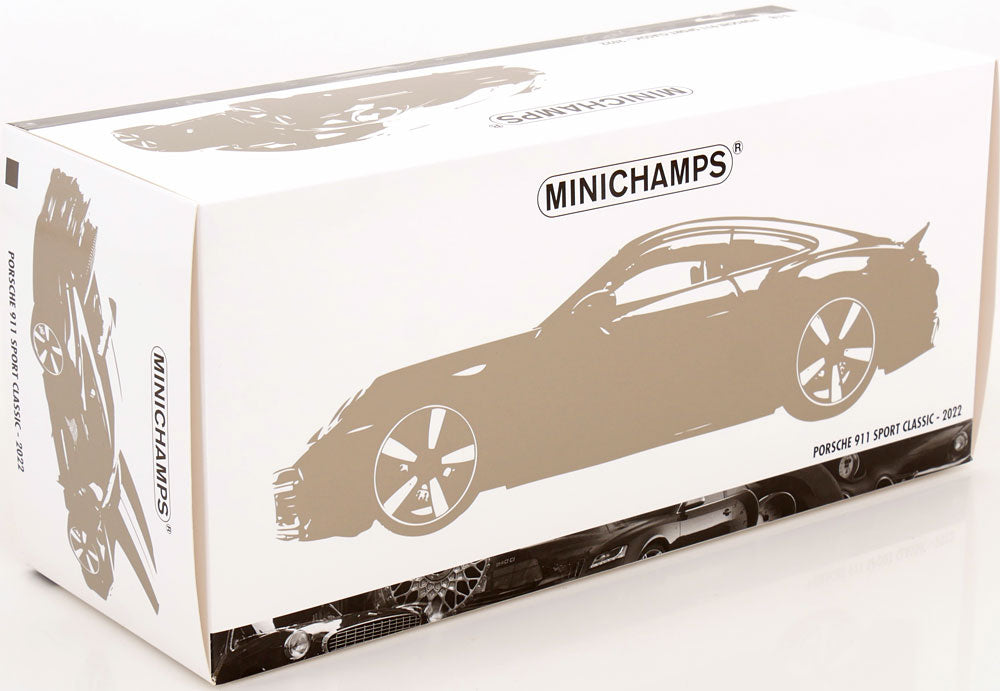 Minichamps 2022 Porsche 911 992 Sport Classic Grey w/ White Stripes 1:18