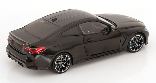 Minichamps 2024 BMW M4 Coupe (G82) w/ Black Carbon Roof Black Metallic 1:18