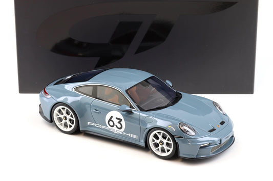 GT Spirit 2024 Porsche 911 992 S/T No 63 Heritage Shore Blue 1:18