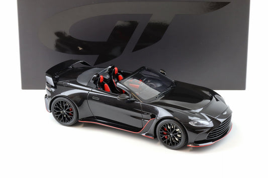 GT Spirit 2023 Aston Martin V12 Vantage Roadster Onyx Black w/ Red Trim 1:18