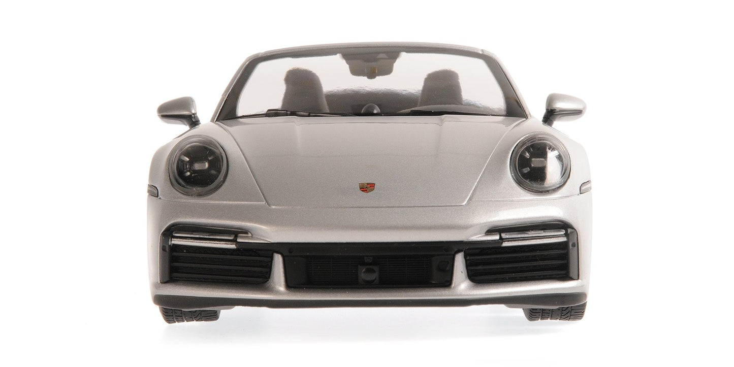 Minichamps 2020 Porsche 911 992 Turbo S Cabriolet Silver Metallic 1:18