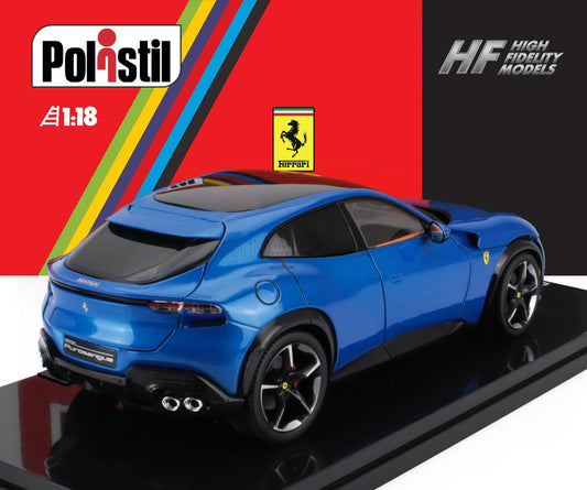 Polistil 2022 Ferrari Purosangue Blu Corsa (Blue Metallic) High Fidelity WITH DISPLAY 1:18