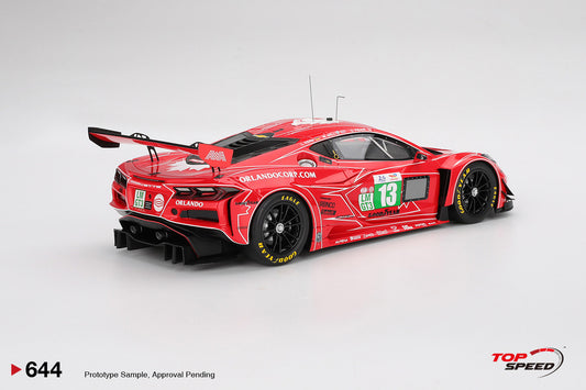 Topspeed Chevrolet Corvette C8 Z06 GT3.R #13 AWA Racing 2025 IMSA Le Mans 24hrs Red 1:18