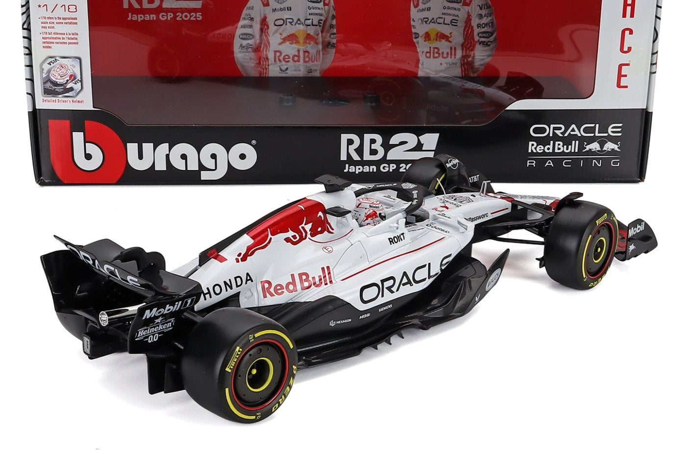 Bburago F1 RB21 Team Oracle Red Bull Racing #1 WINNER Japan GP 2025 (Verstappen) 1:18
