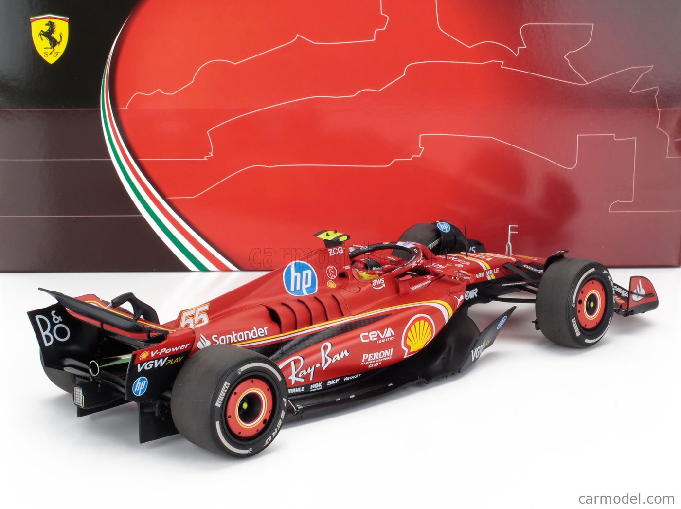 BBR Ferrari F1 SF-24 Team Scuderia #55 3rd Monaco GP 2024 (Sainz) Red 1:18
