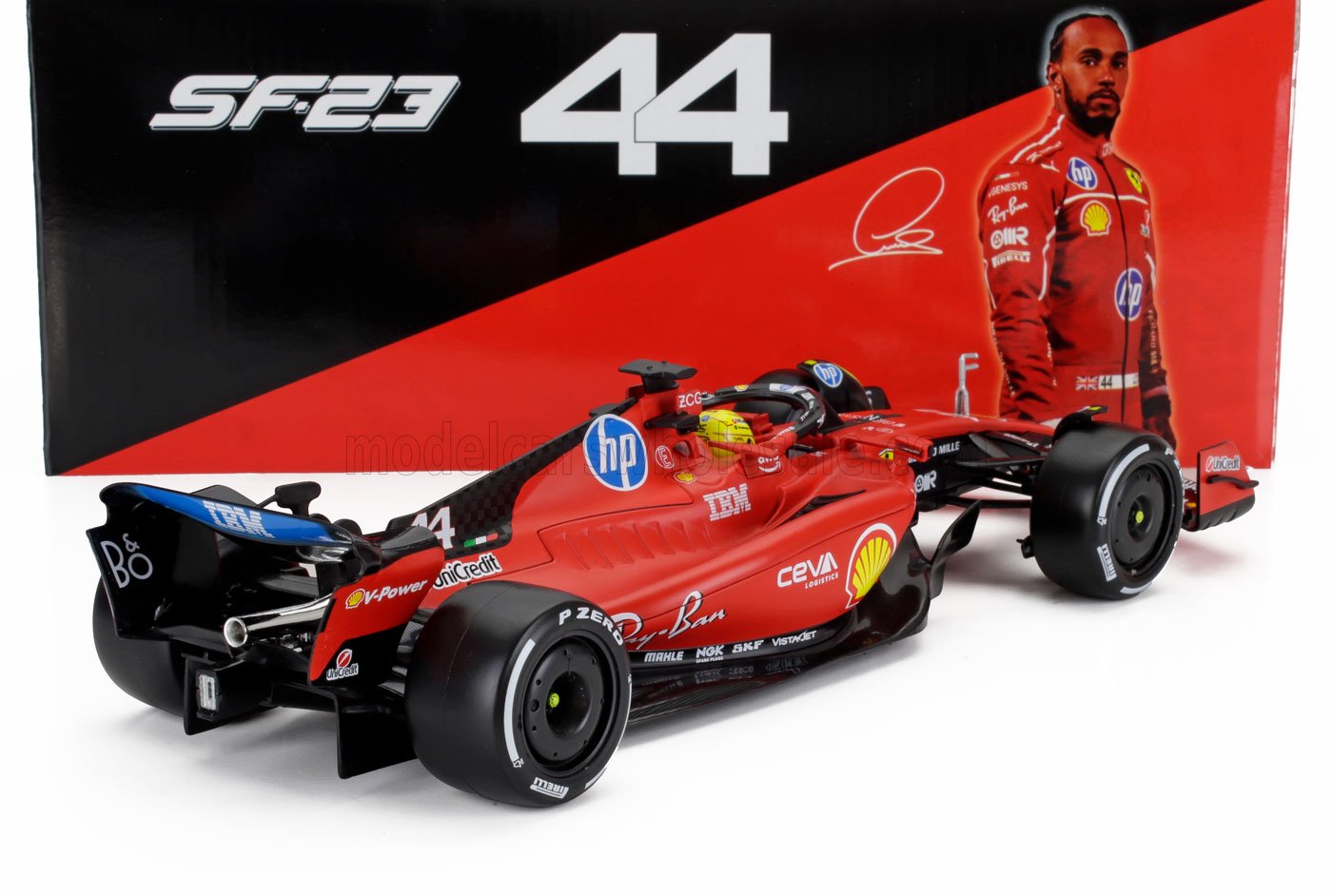 Bburago Ferrari F1 SF-23 Team Scuderia Ferrari HP #44 Test Fiorano 2025 (Hamilton) Red 1:18