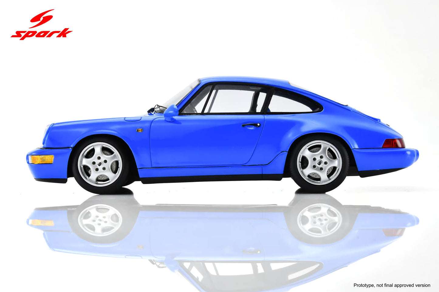 Spark Model 1992 Porsche 911 964 RS Street Maritime Blue 1:18 WITH DISPLAY