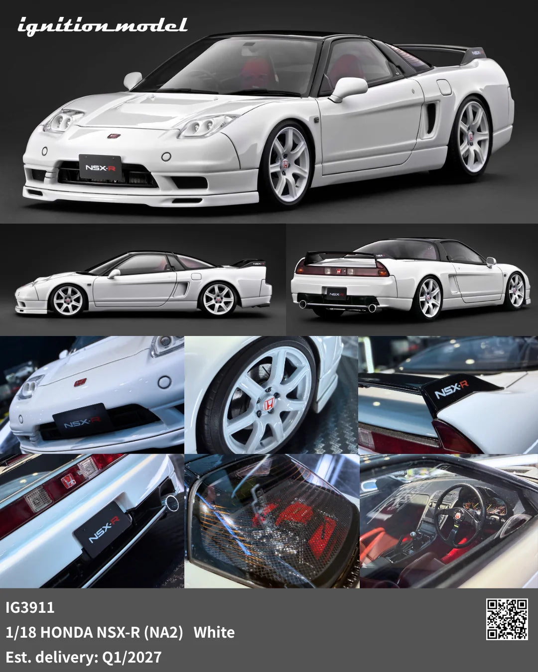 Ignition-Model Honda NSX-R (NA2) RHD White 1:18 (Copy)