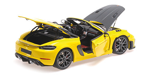 Minichamps 2024 Porsche 718 Cayman Spyder RS w/ Weissach Package Yellow 1:18