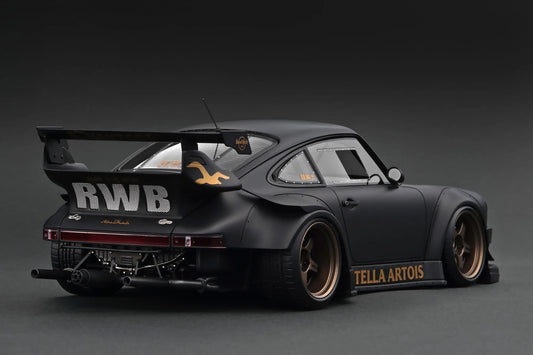 Ignition-Model Porsche 911 RWB 930 Matte Black w/ SSR SP1 Wheels 1:18