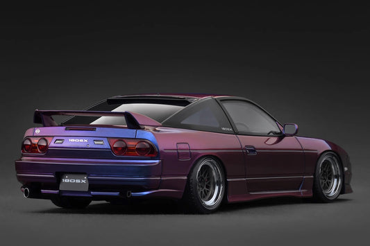 Ignition-Model Nissan 180SX Type X RPS13 Midnight Purple w/ Black Mesh Wheels 1:18