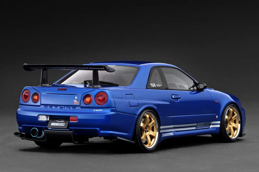 Ignition-Model Nissan Skyline GT-R R34 (BNR34) Top Secret Thailand 34GT-R Bayside Blue 1:18