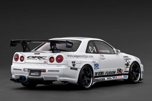 Ignition-Model Nissan Skyline GT-R R34 (BNR34) Top Secret Thailand 34GT-R White 1:18