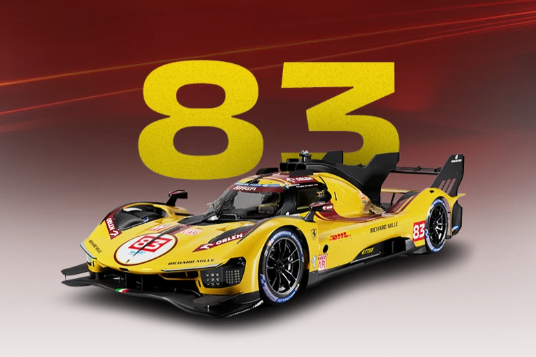 Bburago Ferrari 499P 3.0L Turbo V6 #3 Team Ferrari AF Corse Winner 2025 24hr Le Mans - Yellow 1:18