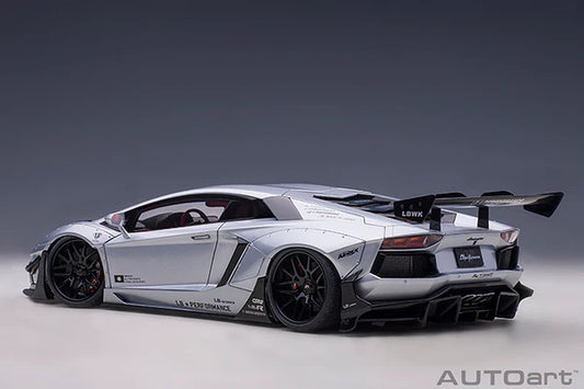 AUTOart Lamborghini Aventador Liberty Walk Limited Edition Matte Silver Metallic 1:18
