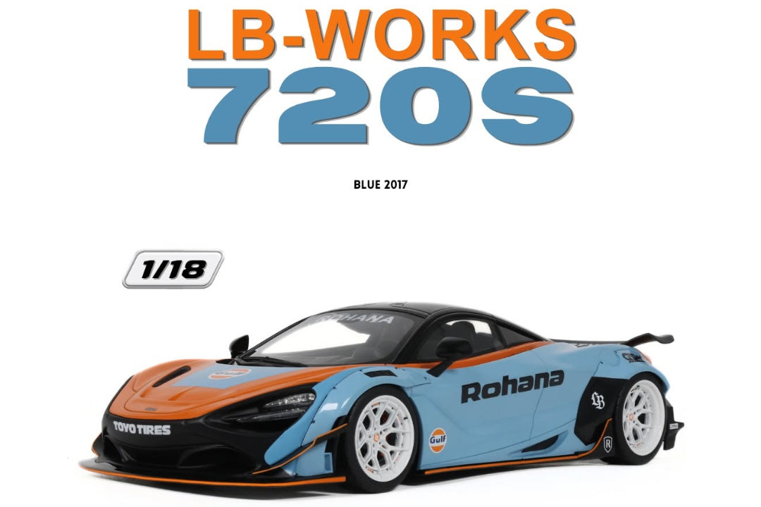 GT Spirit 2017 Mclaren 720S LB-Works Gulf Blue & Orange 1:18
