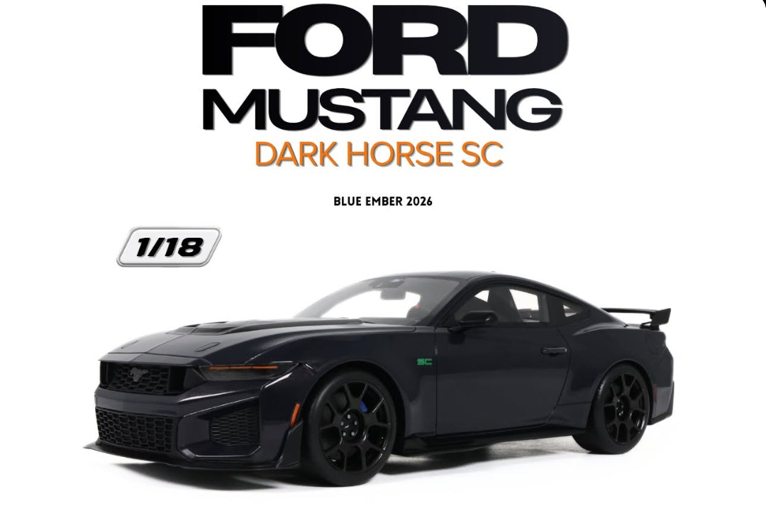 GT Spirit 2026 Ford Mustang Dark Horse SC Blue Ember 1:18