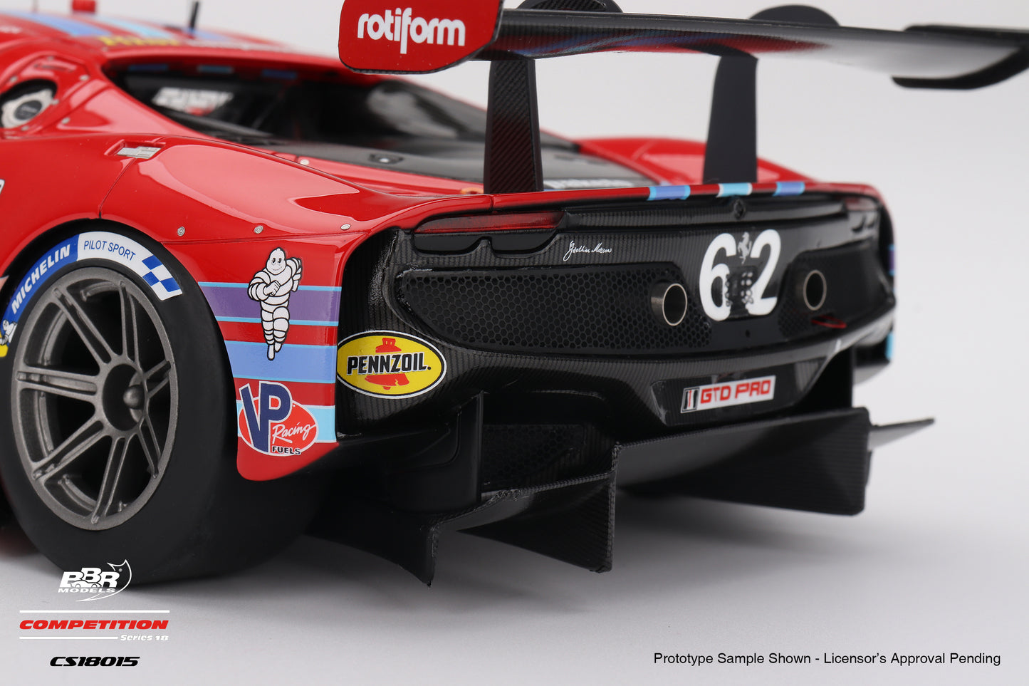 BBR Ferrari 296 GT3 Risi Competizione #62 Winner 2024 IMSA Daytona 24 Hrs Red 1:18