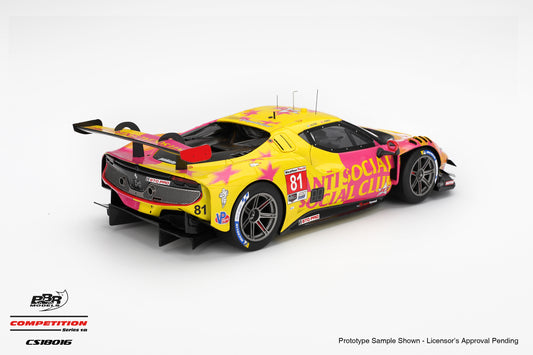 BBR Ferrari 296 GT3 #81 Dragon Speed 2nd 2025 IMSA Laguna Seca Yellow 1:18