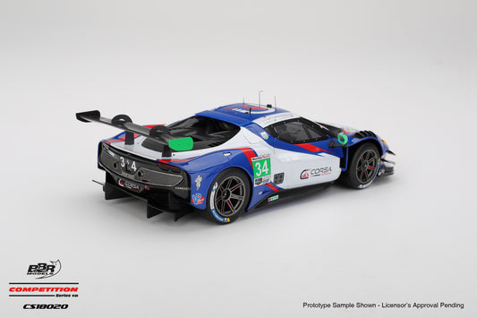 BBR Ferrari 296 GT3 #34 Conquest Racing 2025 IMSA Daytona 24 Hrs Blue 1:18 (Copy)