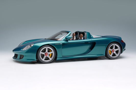 Make Up Co., Ltd / Eidolon 2004 Porsche Carrera GT Turquoise Green Metallic WITH DISPLAY 1:18