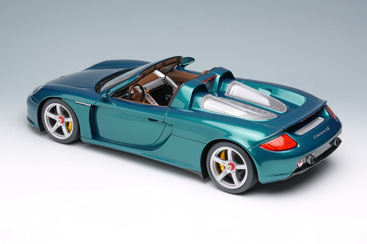 Make Up Co., Ltd / Eidolon 2004 Porsche Carrera GT Turquoise Green Metallic WITH DISPLAY 1:18