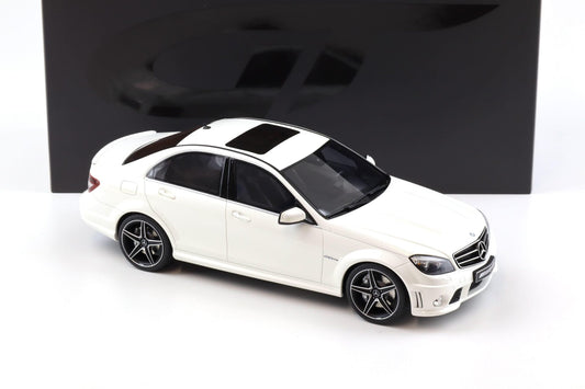 GT Spirit 2007 Mercedes Benz C63 AMG (W204) Sedan Diamond White 1:18
