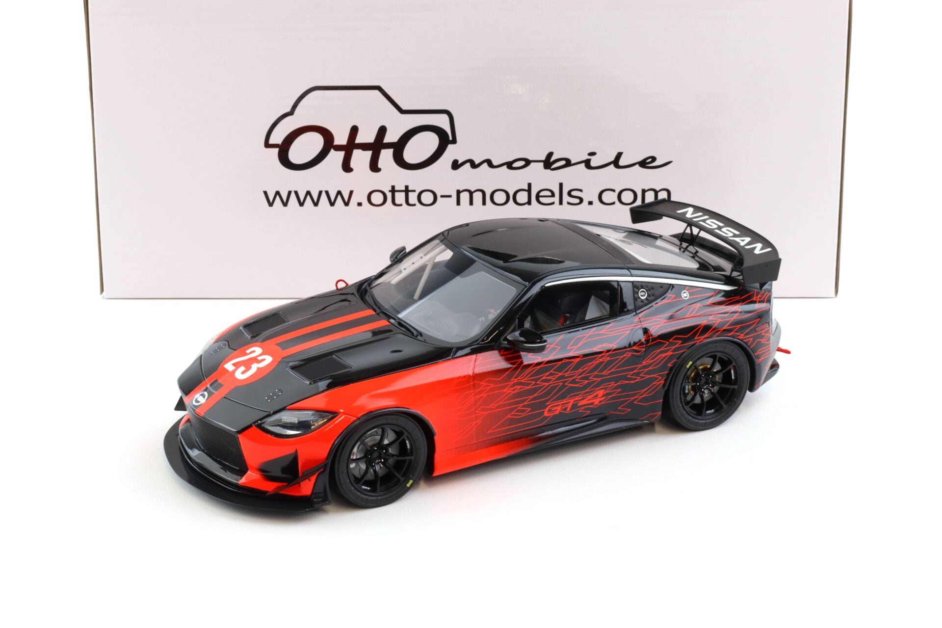 Otto 2022 Nissan 400 Z GT4 #23 SEMA Show 2022 Black and Red 1:18