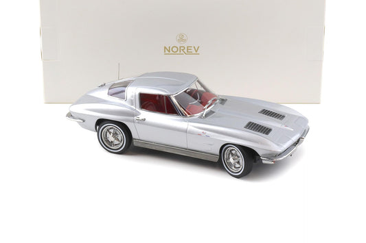Norev 1963 Chevy Corvette C2 Stingray Sebring Silver 1:18