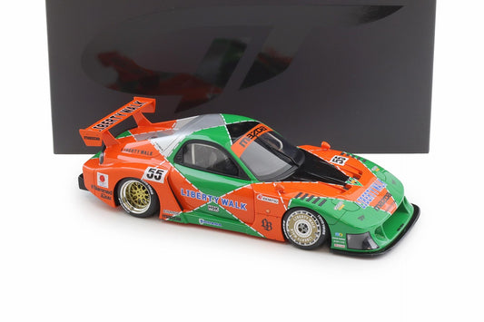 GT Spirit 2024 Mazda RX7 (FD3) LB Super Silhouette #55 Green & Orange 1:18