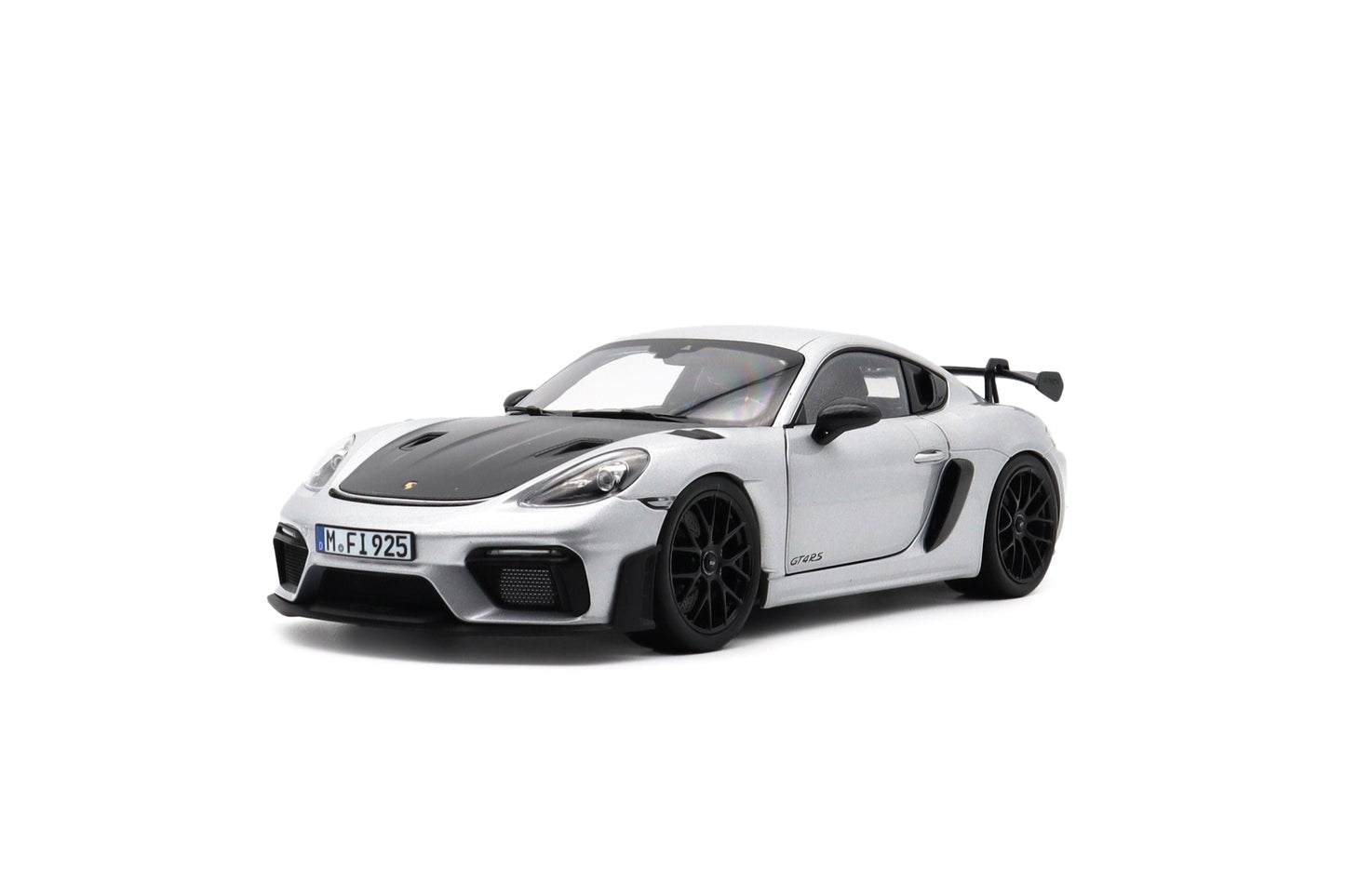 Norev 2023 Porsche 718 Cayman GT4 RS w/ Weissach Package GT Silver Metallic 1:18