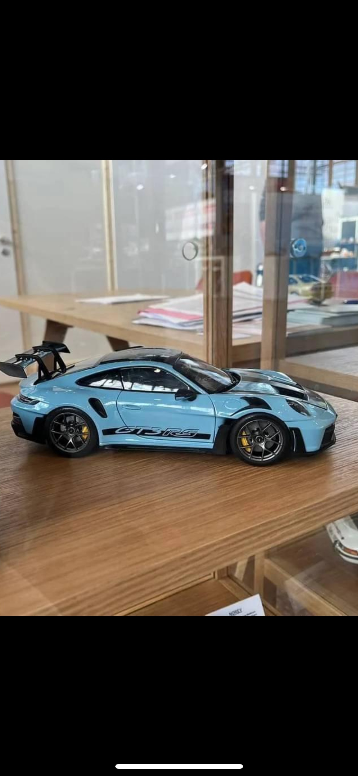 Norev 2022 Porsche 911 992 GT3 RS w/ Weissach Package Gulf Blue w/ Dark Silver Wheels 1:18
