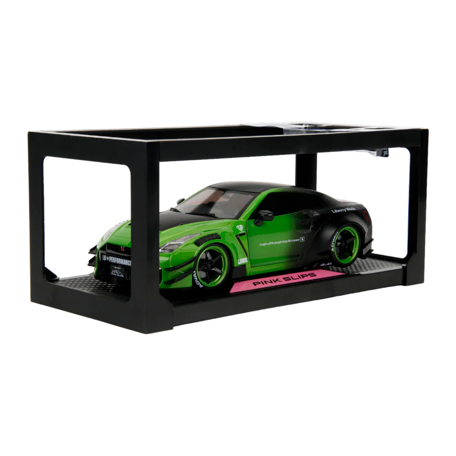 Jada Pink Slips Nissan Skyline GT-R R35 Liberty Walk Green and Black 1:18