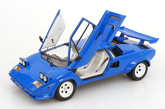 KK Scale 1985 Lamborghini Countach LP 5000S QV Blue 1:12