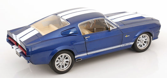KK Scale 1967 Ford Mustang Shelby GT500 Blue w/ White Stripes 1:12