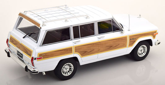 KK Scale 1989 Jeep Wagoneer Burgundy White w/ Wood Grain 1:18