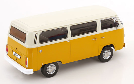 KK Scale 1972 Volkswagen T2b Minibus Yellow & White 1:18
