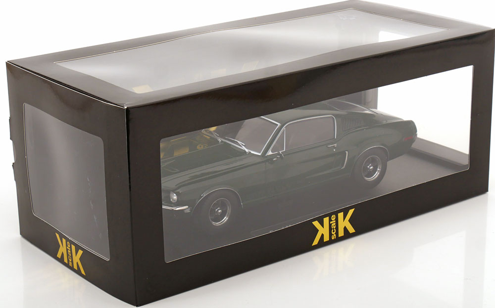 KK Scale 1968 Ford Mustang GT Fastback "Bullitt" Dark Green 1:18