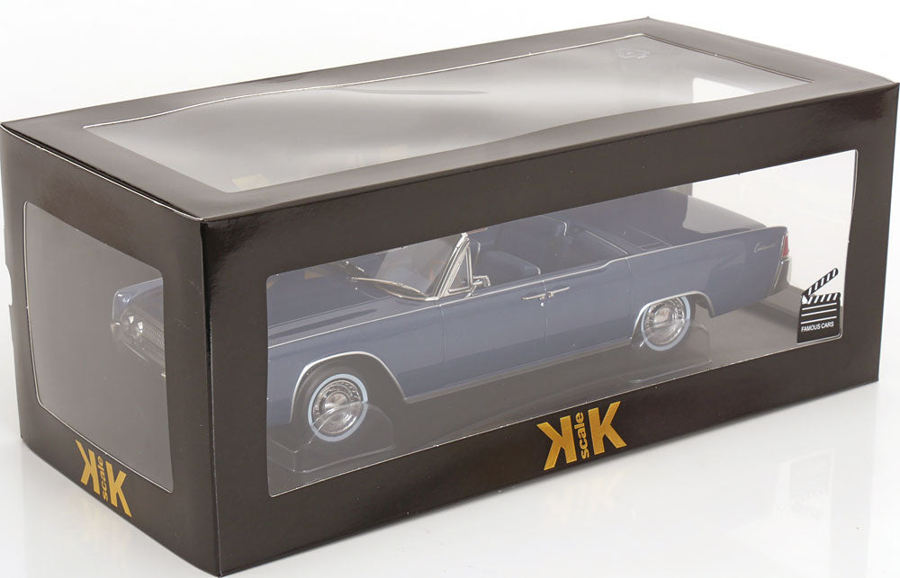 KK Scale 1963 Lincoln Continental Convertible "Lincoln Lawyer" Blue 1:18