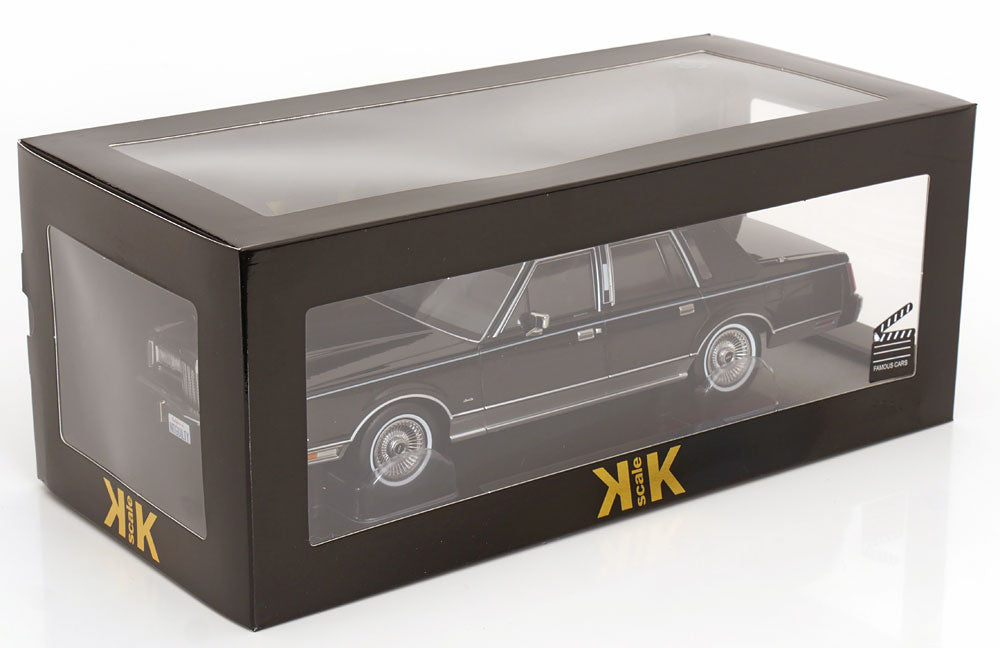 KK Scale 1985 Lincoln Town Car "The Lincoln Lawyer" Movie Black 1:18