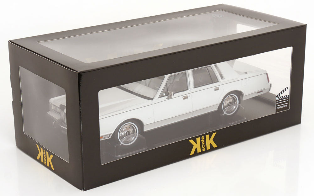 KK Scale 1985 Lincoln Town Car "Miami Vice" White 1:18