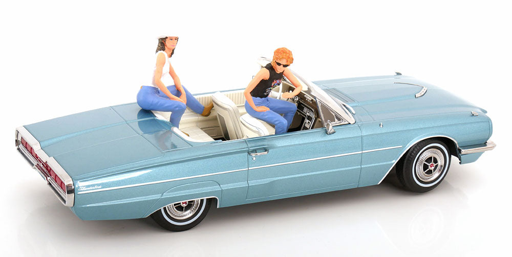 KK Scale 1966 Ford Thunderbird Convertible "Thelma & Louise" Light Blue Metallic 1:18