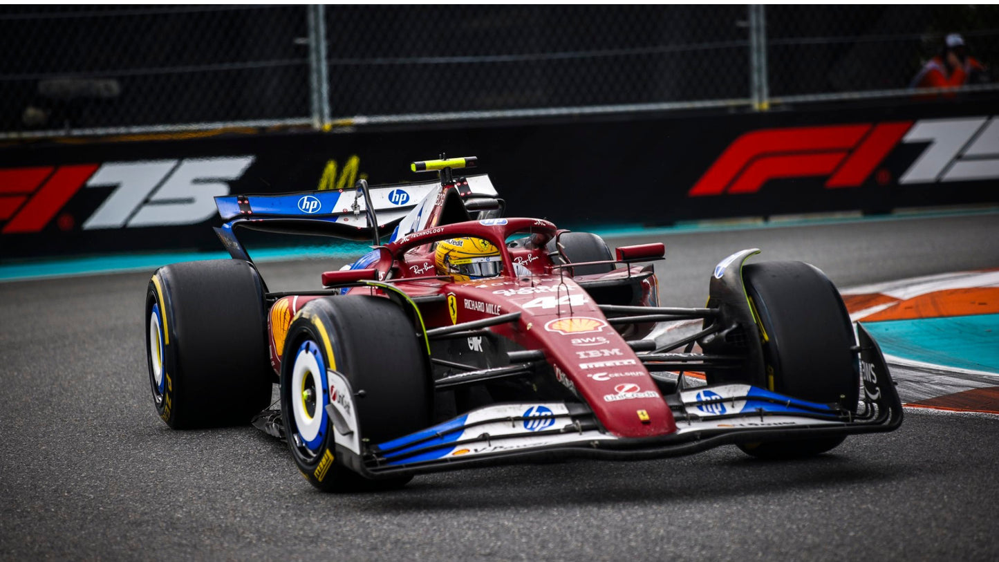 BBR Ferrari F1 SF-25 Team Scuderia #44 8th Miami GP 2025 (Hamilton) Red 1:18