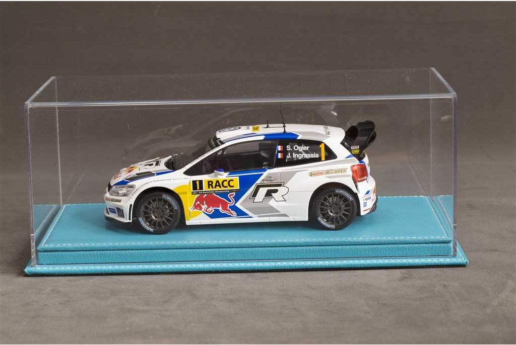 Atlantic Case Mulhouse Premium Acrylic Display Case w/ Turquoise Leather Base w/ White Stitching 1:18