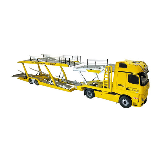 NZG ADAC Mercedes Benz Actros GigaSpace 4x2 + Lohr Car Transporter (Tractor & Trailer) Yellow 1:18