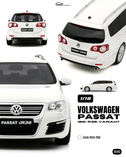 Otto 2008 Volkswagen Passat B6 Wagon R36 Candy White 1:18